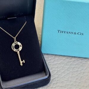 Tiffany & Co. Gold Key Pendant Necklace